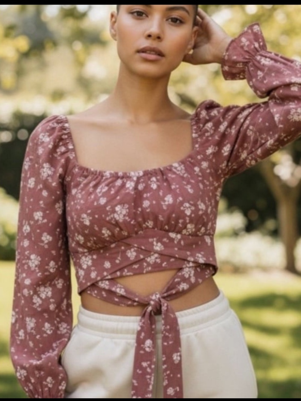 Altar'd State 💮 crop toe milkmaid cottagecore boho top